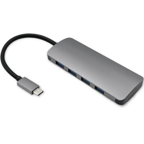 Qoltec Hub Adapter USB-C 3.1 5w1 | 4x USB 3.0 | DC