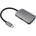 Qoltec Hub Adapter USB-C 3.1 2w1 | HDMI 4K | VGA
