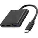 Qoltec Hub Adapter USB-C 3.1 5w1 | 4x USB 3.0 | micro USB