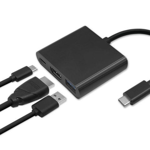 Qoltec Hub Adapter USB-C 3.1 5w1 | 4x USB 3.0 | micro USB