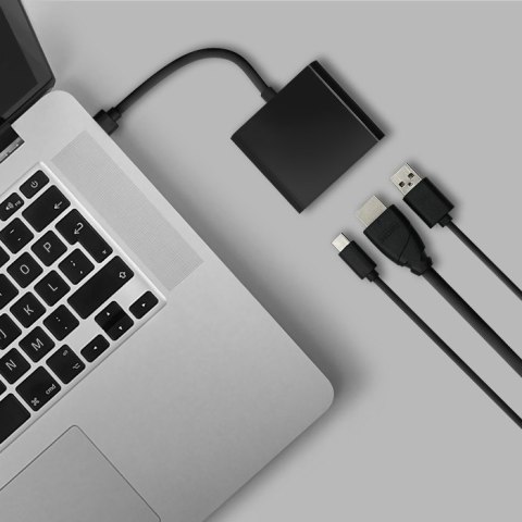 Qoltec Hub Adapter USB-C 3.1 5w1 | 4x USB 3.0 | micro USB