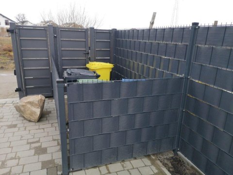 Taśma ogrodzeniowa PASKI 6 x 2,55mb SMART 19cm PROTECTO™ GRAFIT + 12 klipsów GRATIS