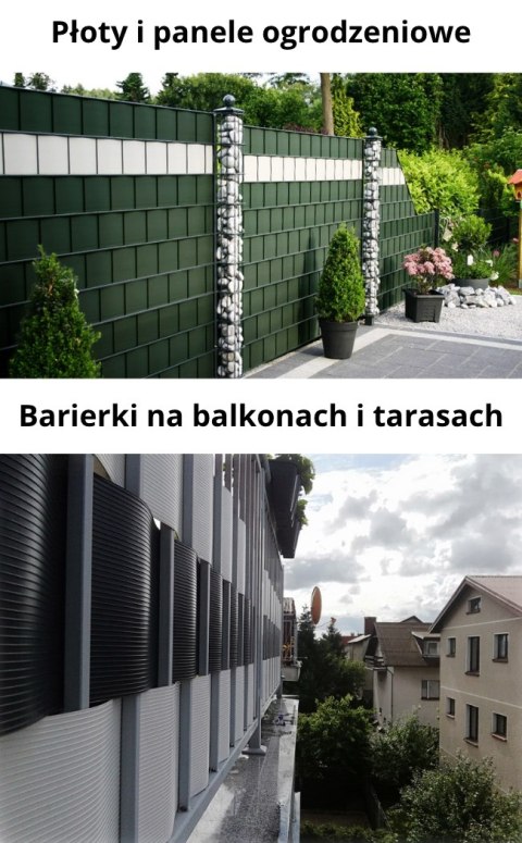 Taśma ogrodzeniowa PASKI 6 x 2,55mb SMART 19cm PROTECTO™ SZARA + 12 klipsów GRATIS