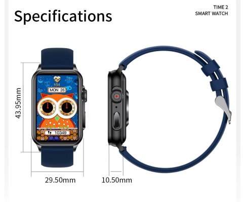 Smartwatch Damski RUBICON RNCF06 Black/Dark Blue SMARUB220