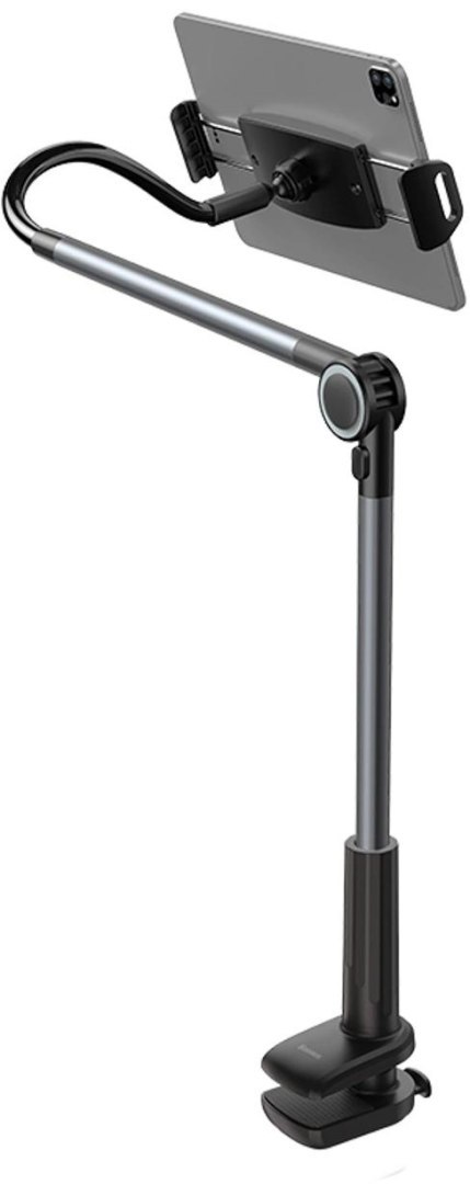 Uchwyt Baseus Otaku na telefon, tablet, obrotowy, regulowany, mocowany do blatu - szary