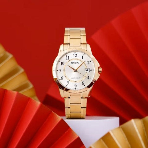 ZŁOTY ZEGAREK MĘSKI CASIO MTP-V004G-9B (zd047a) + BOX