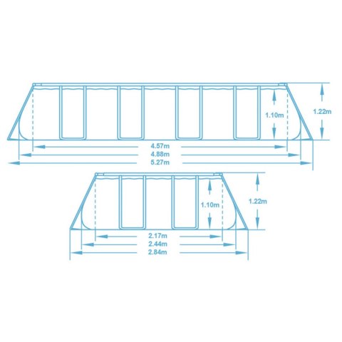 Basen ogrodowy stelażowy 488x244x122 cm 18w1 Bestway 56671N