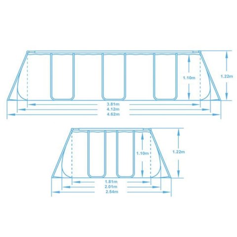 Basen ogrodowy stelażowy 412x201x122 cm 17w1 Bestway 56456N