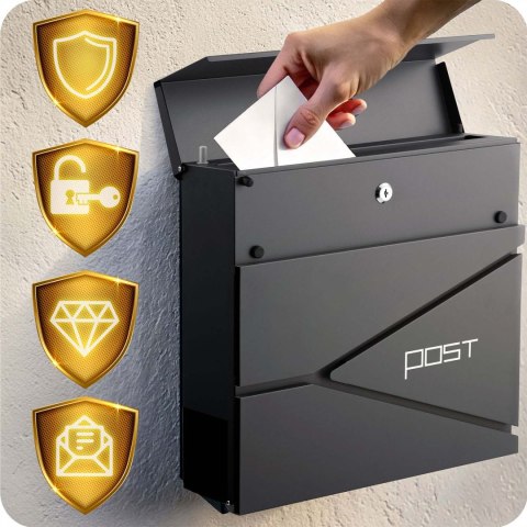 Skrzynka na listy 37x37x10,5 cm antracyt HM-862