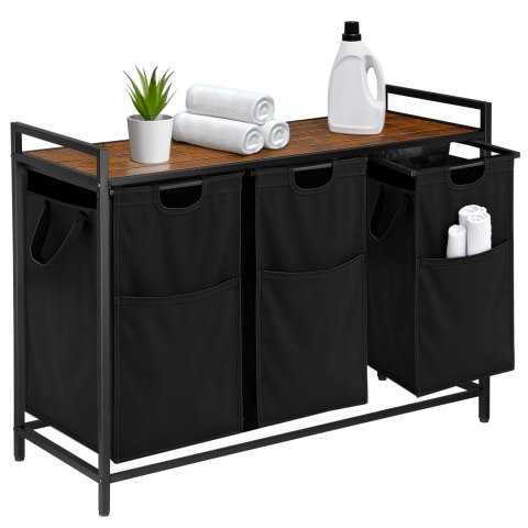 Regał na pranie z 3 koszami czarny ARTUS 2 GATUNEK