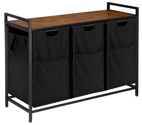 Regał na pranie z 3 koszami czarny ARTUS 2 GATUNEK