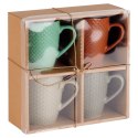 Zestaw Kubki Ceramiczne do Kawy Herbaty Dekoracyjne VILDE 400 ml 4 szt.