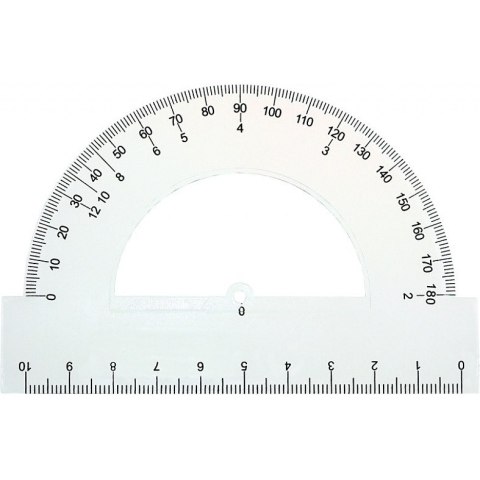 Kątomierz plastikowy Grand 10cm 180° transparentny