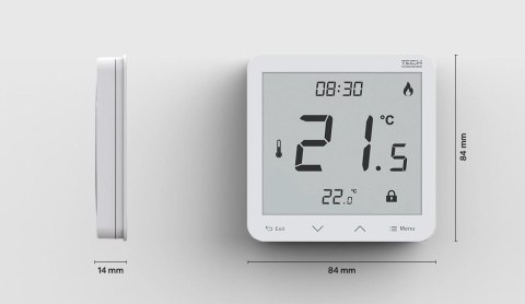 Przewodowy dwustanowy regulator pokojowy podtynkowy czarny ST-297z v3 Tech sterowniki