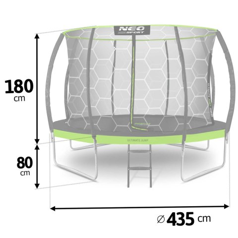 Trampolina ogrodowa profilowana 14ft/435cm z siatką wewnętrzną Neo-Sport