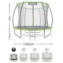 Trampolina ogrodowa profilowana 8ft/252cm z siatką wewnętrzną Neo-Sport