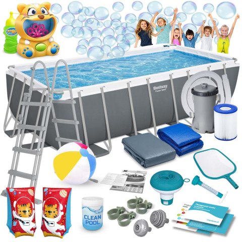 Basen ogrodowy stelażowy 488 x 244 x 122 cm 18w1 Bestway 56670