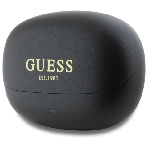 Guess Capsule Printed Logo - Słuchawki Bluetooth TWS ANC & ENC + etui ładujące (czarny)