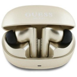 Guess Capsule Printed Logo - Słuchawki Bluetooth TWS ANC & ENC + etui ładujące (złoty)