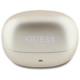 Guess Capsule Printed Logo - Słuchawki Bluetooth TWS ANC & ENC + etui ładujące (złoty)