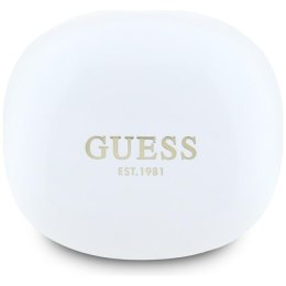 Guess Flat Classic Logo Electroplated - Słuchawki TWS + etui ładujące (biały)
