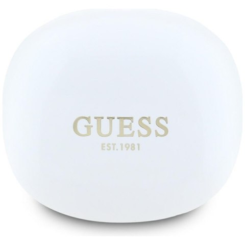 Guess Flat Classic Logo Electroplated - Słuchawki TWS + etui ładujące (biały)