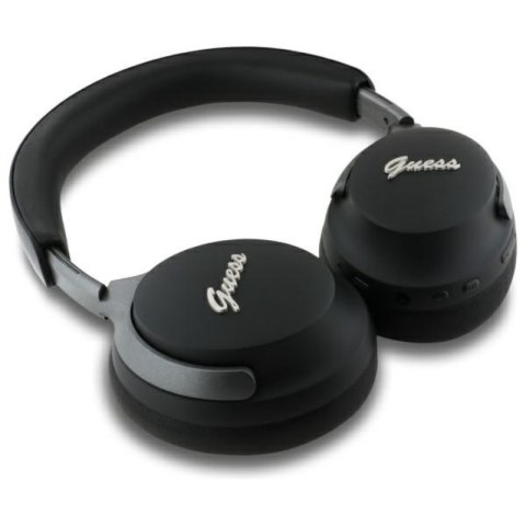 Guess Metal Script Logo - Bezprzewodowe słuchawki nauszne Bluetooth ANC + ENC (czarny)