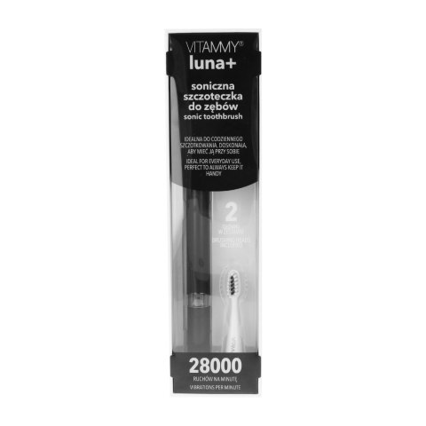 VITAMMY LUNA+ BLACK Szczoteczka soniczna do zębów, kompaktowa, etui