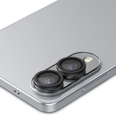 Spigen Optik Pro GLAS.TR EZ Fit Camera Protector 2-Pack - Szkło ochronne na obiektyw do Samsung Galaxy S25 Edge (2 szt)(Czarny)
