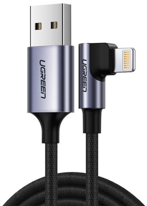 Kabel UGREEN US299 USB-A-Lightning 1m kątowy (czarny)
