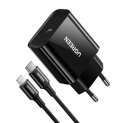 Ładowarka sieciowa EU UGREEN CD137 USB-C, 20W, PD3.0 (czarna)