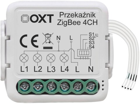 Moduł OXT mini przekaźnik 4 obwody ZigBee TUYA T264