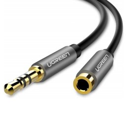 Przedłużacz audio AUX UGREEN AV118 kabel jack 3,5 mm, 3m (czarny)