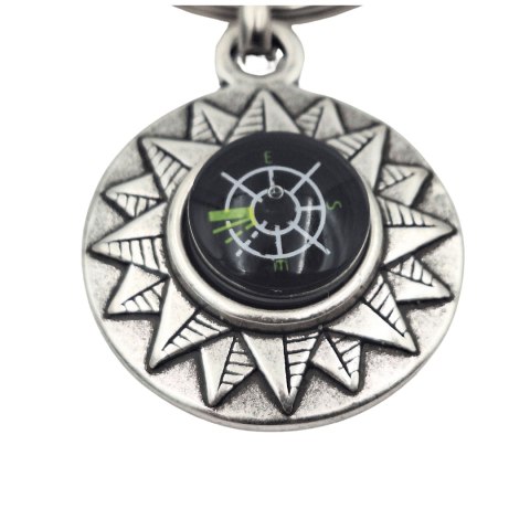 Ekskluzywny Brelok Kompas - Posrebrzany Zamak - BRU25LL