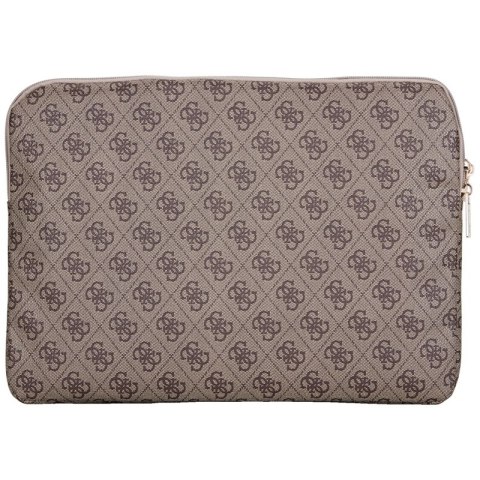 Guess 4G Zipper Pocket Triangle Logo Sleeve - Etui na notebooka 14" (brązowy)