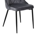 Krzesło LINCOLN VELVET tapicerowane grafitowy aksamit