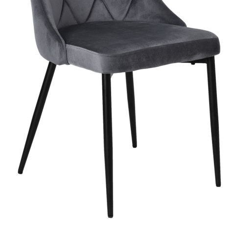 Krzesło LINCOLN VELVET tapicerowane grafitowy aksamit