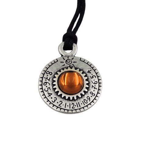 Naszyjnik Zegarek Słoneczny - Saturn - Posrebrzany Zamak + Czeski kryształ - SAT26