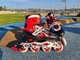 Rolki dla Dzieci Dziecięce Regulowane Czerwone Solidne KUBISPORT r. 39-42