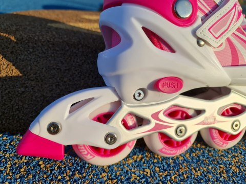 Rolki dla Dzieci Dziecięce Regulowane Różowe Solidne KUBISPORT r. 39-42