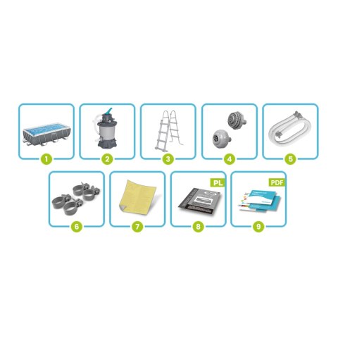 Basen ogrodowy stelażowy 404 x 201 x 100 cm 10w1 56442 Bestway