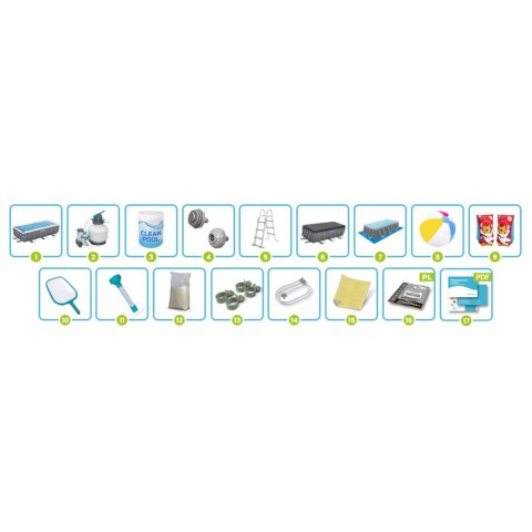 Basen ogrodowy stelażowy 404 x 201 x 100 cm 18w1 56442 Bestway