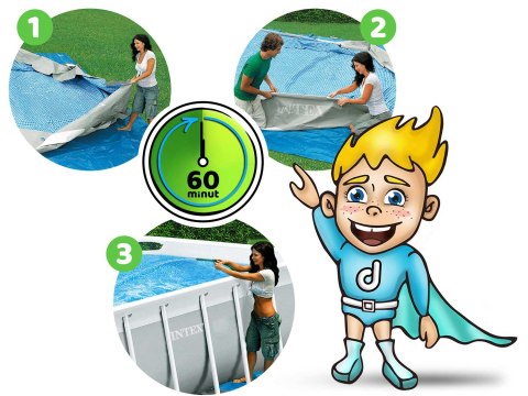 Basen ogrodowy stelażowy 488 x 244 x 107 cm zestaw 6w1 INTEX 26792