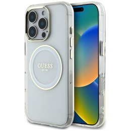 Guess IML Metal Colored Circle Classic Logo MagSafe - Etui do iPhone 16 Pro Max (biały)