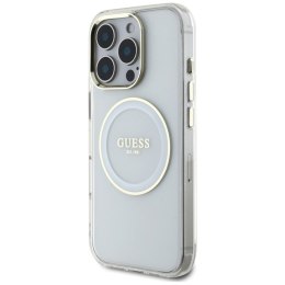 Guess IML Metal Colored Circle Classic Logo MagSafe - Etui do iPhone 16 Pro (biały)
