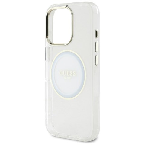 Guess IML Metal Colored Circle Classic Logo MagSafe - Etui do iPhone 16 Pro (biały)