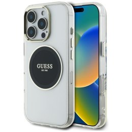 Guess IML Metal Colored Circle Classic Logo MagSafe - Etui do iPhone 16 Pro (czarny)