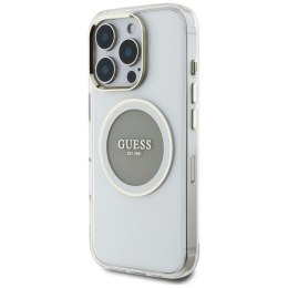 Guess IML Metal Colored Circle Classic Logo MagSafe - Etui do iPhone 16 Pro (szary)