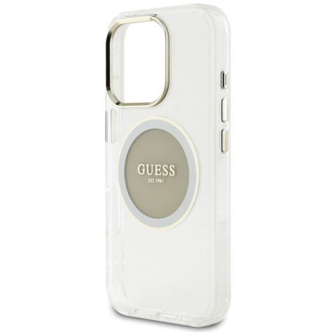 Guess IML Metal Colored Circle Classic Logo MagSafe - Etui do iPhone 16 Pro (szary)