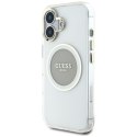 Guess IML Metal Colored Circle Classic Logo MagSafe - Etui do iPhone 16 (szary)